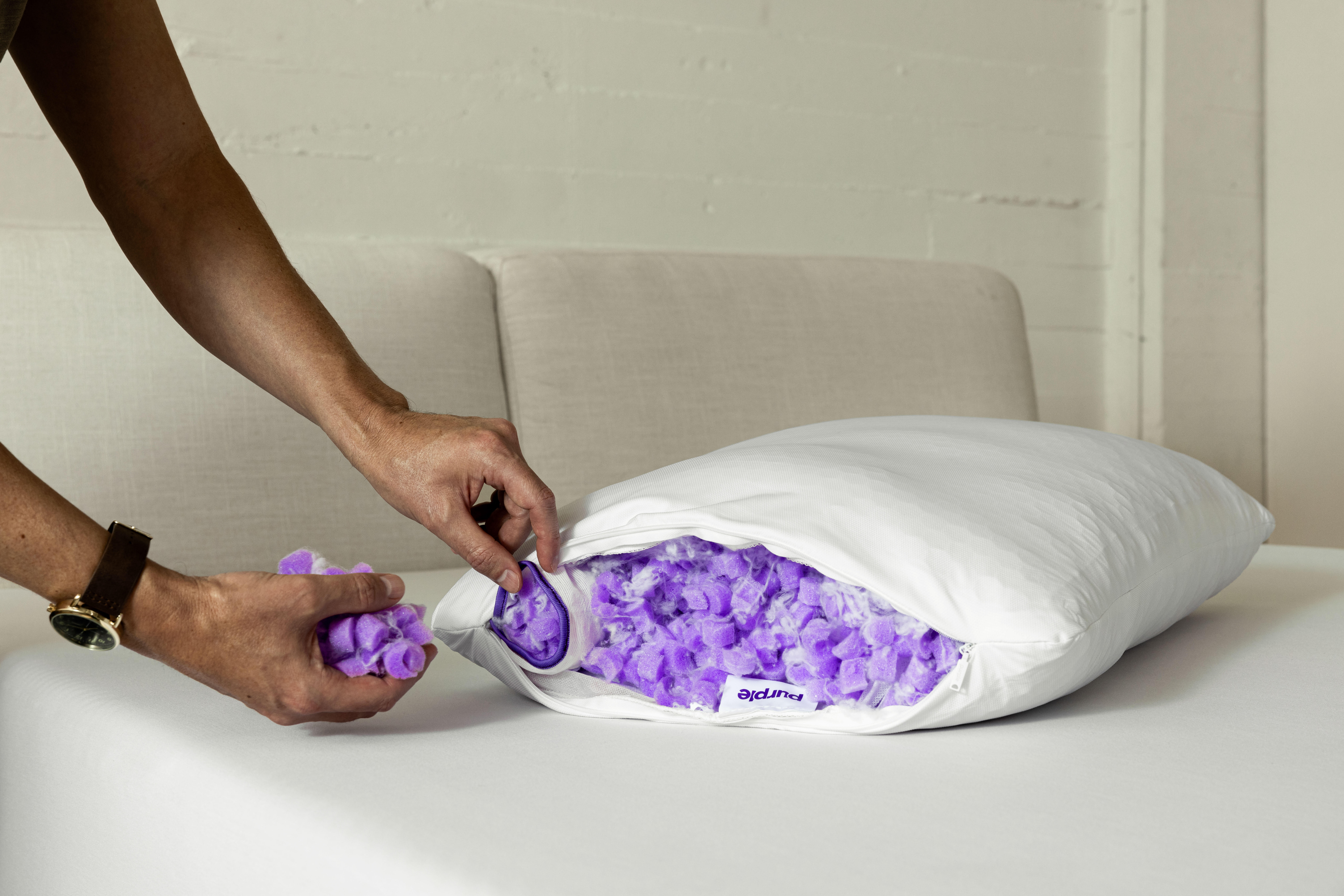 Purple Freeform pillow staged image