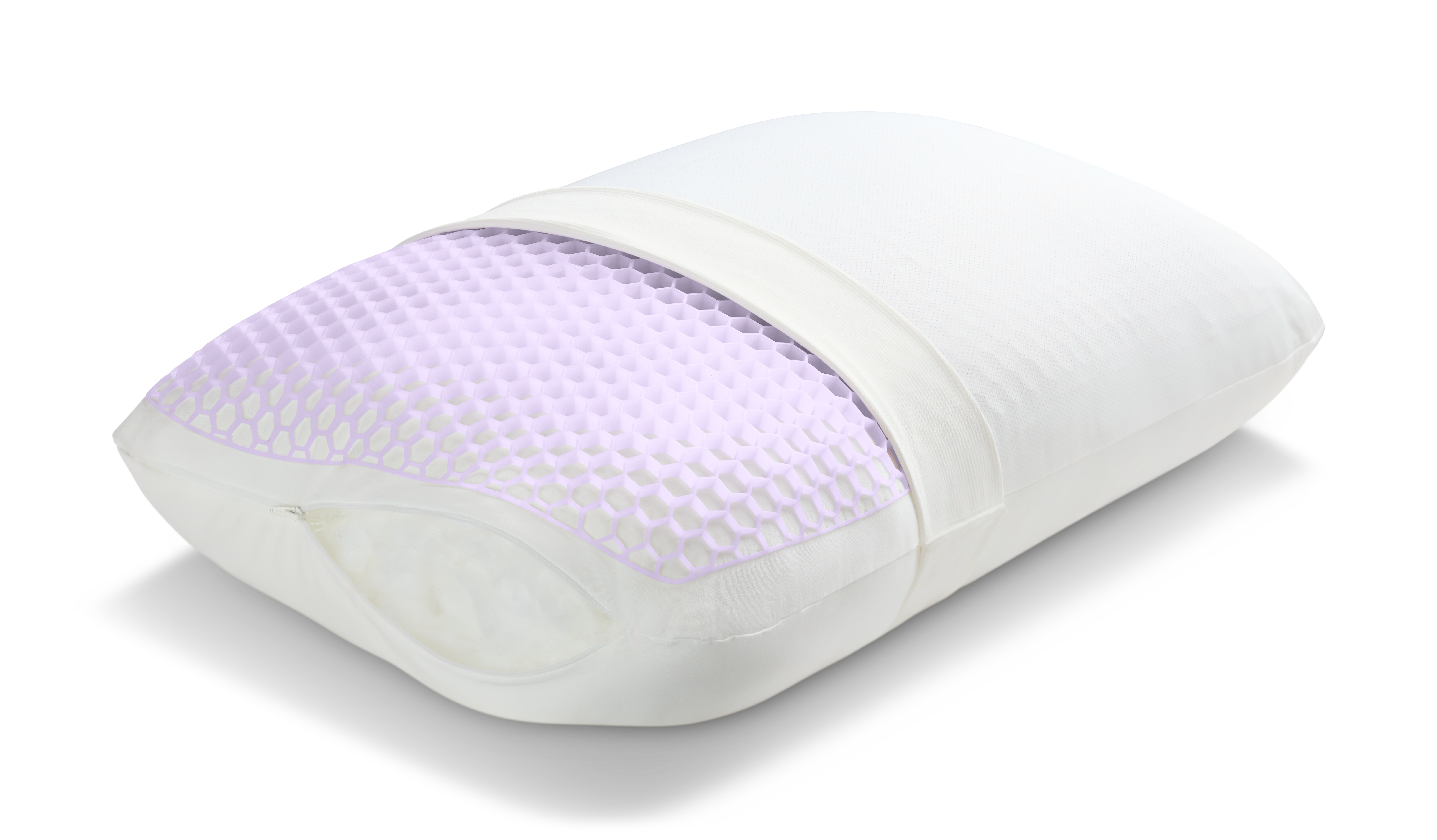 Purple GridCloud pillow cutaway