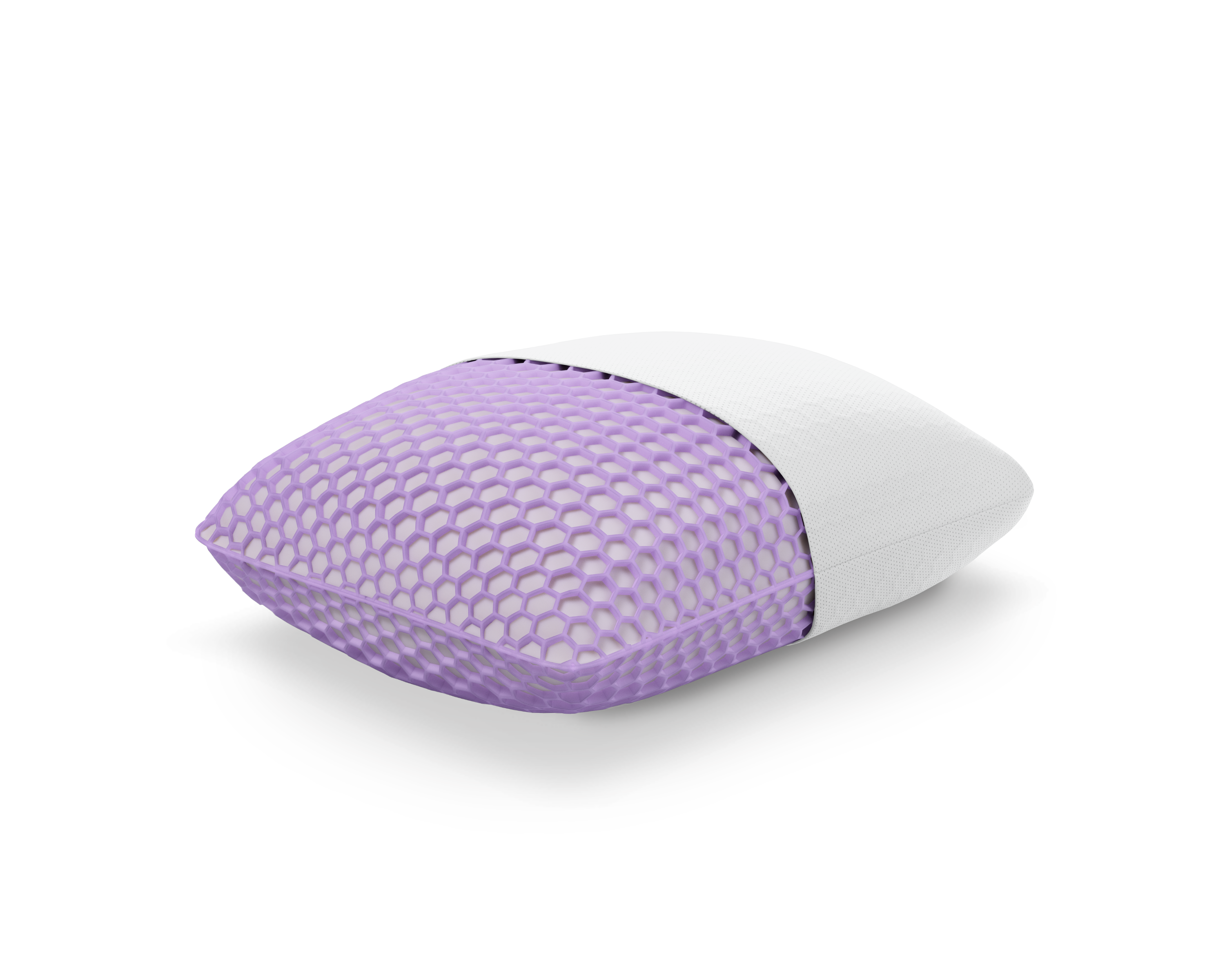 Purple travel pillow cutaway